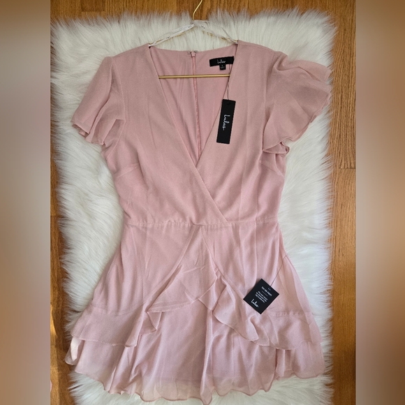 Lulus Pink Ruffle Dress - Picture 1 of 3